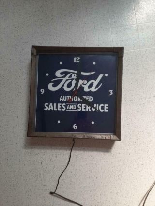 Vintage Ford Authorized Sales And Service Clock