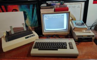 Vintage Commodore 64 Computer System Set Monitor,  Keyboard,  Printer,  Etc.