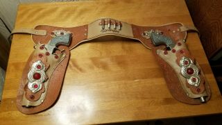 Vtg 1955 Rr Roy Rogers Cowboy Cap Gun & Holster Set W/belt
