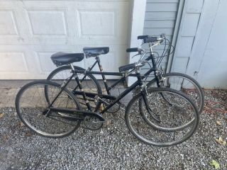 2 Vintage Raleigh Sports 3 Speed His & Her Bicycles Brooks Seats Both Ride Great