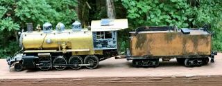 O Scale 2 - rail vintage Thomas 2 - 8 - 0 w/ All - Nation Tender.  Loco runs well for age 2