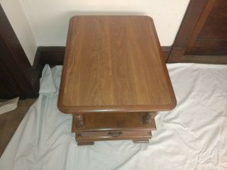 Ethan Allen Vintage Heirloom Two Tier Rectangular End Table W Drawer