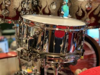 Pearl Floating 6.  5 X 14 " Steel Vintage Snare Drum