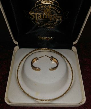 VTG Stamper Black Hills Gold Jewelry earrings bracelet Harley Davidson 3