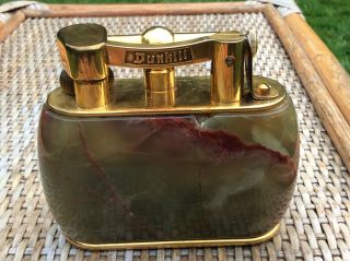 Vintage Dunhill Table Lighter In Gold And Onyx.  1950’s And Fully.
