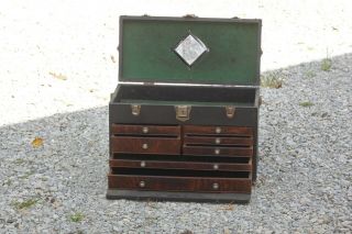 Vintage Oak H Gerstner & Sons Machinist Tool Chest 7 Drawers Dayton Ohio