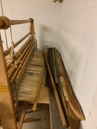 Vintage LeClerc 4 Harness Treadle Floor Loom with 2 warp winders plus 2