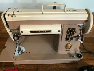 1950’s Vintage Singer Model 301a Sewing Machine Serviced,  Case & Accessories
