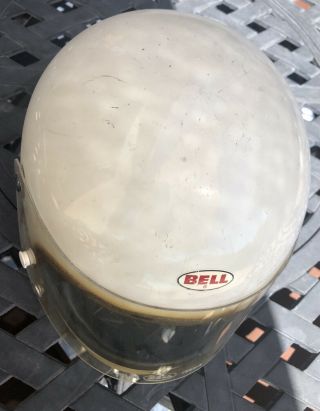 BELL STAR Full Face Racing helmet White VTG 1970’s Star Flip Model FC - 15 2