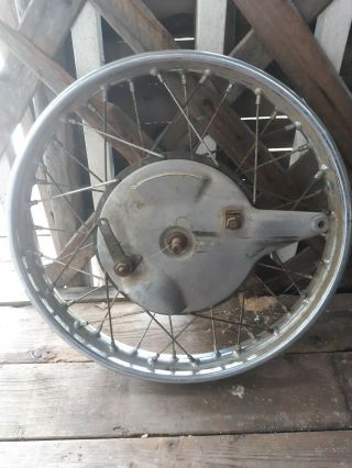 Vintage Triumph Front Wheel/w Air Cooled Scoop Brake Drum