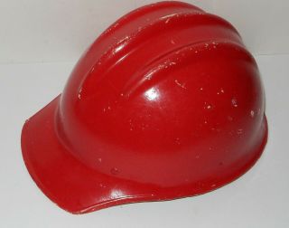 Painted RED VINTAGE WHITE FIBERGLASS HARD BOILED BULLARD 502 Hard Hat IRONWORKER 3