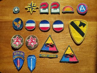 18 Vintage Military Insignia - One Army Air Force From Ww2 Rest From Vietnam Era