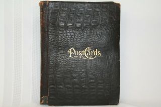 Vintage Antique Post Card Album Filled W/ Early 1900 