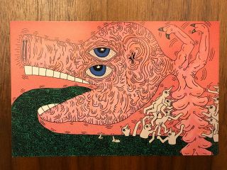 Postcard Keith Haring Untitled 1984 Capitalism Pig Vtg
