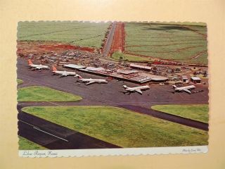 Lihue Airport Kauai Hawaii Vintage Postcard Aerial View