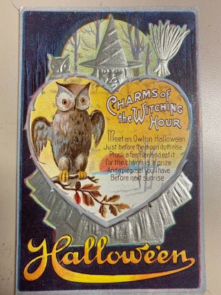 Vtg Halloween Postcard " Hallowe 