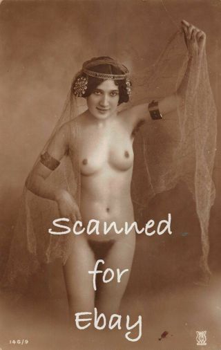 Rppc French Nude Woman Lady Vintage Ca.  1920 Real Photo Postcard (313)