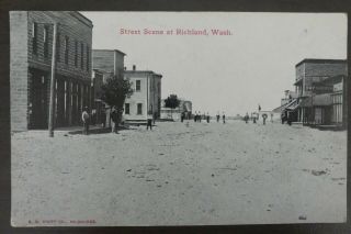Richland Wa Washington Street Scene Vintage Postcard Divided Back Pc Pre Hanford