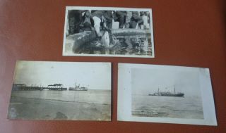 3 Vintage Rppc Postcards,  Port Townsend,  Point Wilson Light Wa.  Steamer Aground