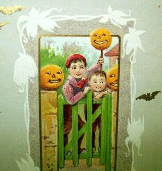 Vintage Halloween Postcard Stecher Series 345 Boys Jol Antique