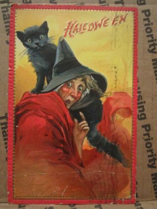 Postmarked 1911 Raphael Tuck Halloween Series 174 Vintage Postcard Norwalk Ohio