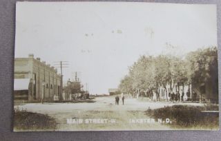 Inkster North Dakota Main Street West Real Photo Circa 1910