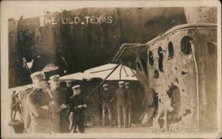 Battleship Rppc Uss Texas (1892) " The Old Texas " Real Photo Post Card Vintage