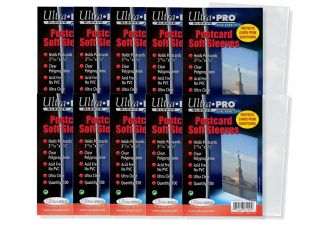 Ultra Pro 3 11/16 " X 5 3/4 " Soft Sleeves For Vintage Postcards 1000 Count