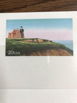 100 Postcard Block Island Light House Usps 20 Cent Uncirculated Prepaid Vtg