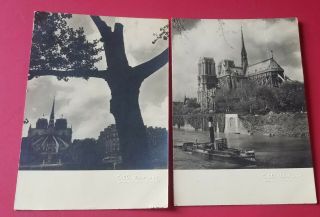 2 Vintage Postcard Contemplation Albert Monier Notre Dame Church Mario Feninger