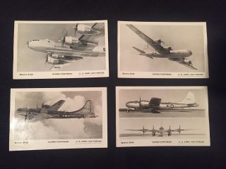 Set Of 4 Vintage Boeing B - 29 Fortress U.  S.  Army Air Force Postcards