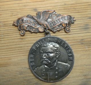 1911 Illinois State Fair Commemorative Medallion Vintage Antique Agriculture Spr