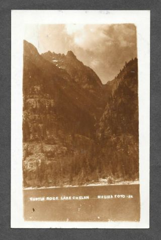 Vintage Rppc Of Castle Rock Above Lake Chelan Washington Circa 1910