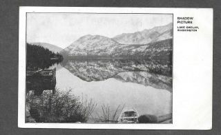 Vintage Post Card Showing The Shadow Picture Of Mountains On Lake Chelan Circa 1