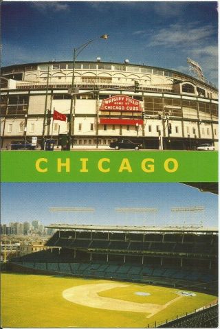 Vintage Chicago Cubs Nfl Bears Wrigley Field Baseball Football Stadium Postcard
