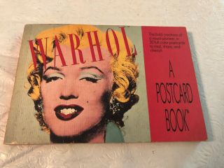 Vtg 1989 Warhol A Postcard Book 30 Postcard Set Rare Andy Warhol Marilyn Monroe