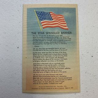 Vintage Postcard The Star Spangled Banner Color Patriotic America Unpost