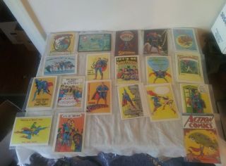 19 Vintage Superman Batman Post Cards Wonder Woman 1966 1972 1981 1988 Dc Comics