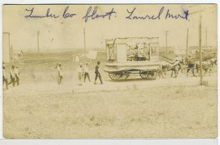 1910 R.  P.  O.  Postmark Vintage Post Card " Laurel Mont.  Float " One Cent Franklin
