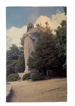 Blackhawk Statue Lowden State Park Oregon Illinois Vintage Postcard (unposted)