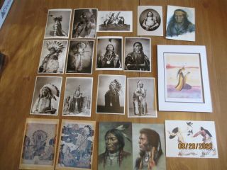 Vintage Native American Indian Photo Post Cards,  & Art