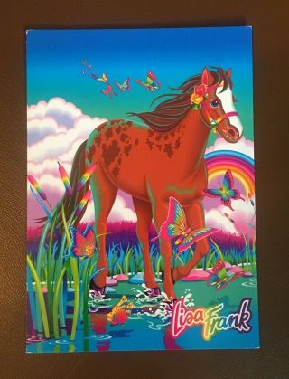 Rare 1990s Vintage Lisa Frank Rainbow Chaser Horse Stationary Postcard