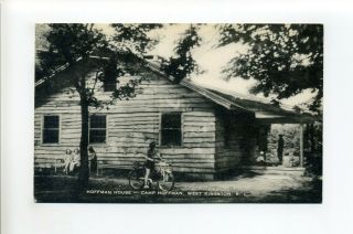 West Kingston Ri Vintage Postcard,  Camp Hoffman,  Girls Scouts,  Bicycle