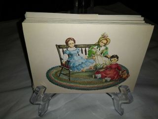 Vintage Antique Dolls Signed Ellen Red Farm Studio Pawtucket Ri Blank Note Cards