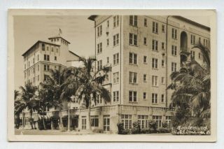 Vintage 1933 Rppc Boulevard Hotel Miami Fl Real Photo Postcard Air Mail Cancel