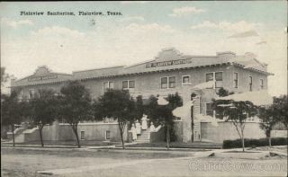 Plainview Sanitarium,  Tx Kropp Hale County Texas Antique Postcard Vintage