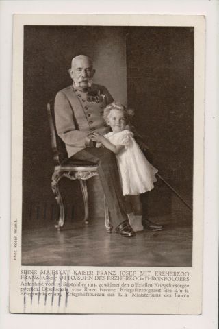 Vintage Postcard Emperor Franz Joseph I & Emperor Karl Of Austria Hungary