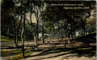 Fairmount Park,  Council Bluffs Ia 1911 Vintage Postcard Oo