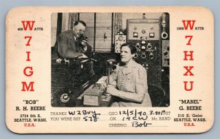 Seattle Wa Radio Card 1940 Vintage Postcard