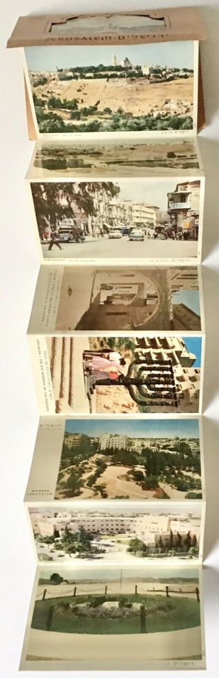 SET 10 VINTAGE FOLD OUT COLOR POST CARDS REAL PHOTO/ JERUSALEM /1950 - 60’s 2